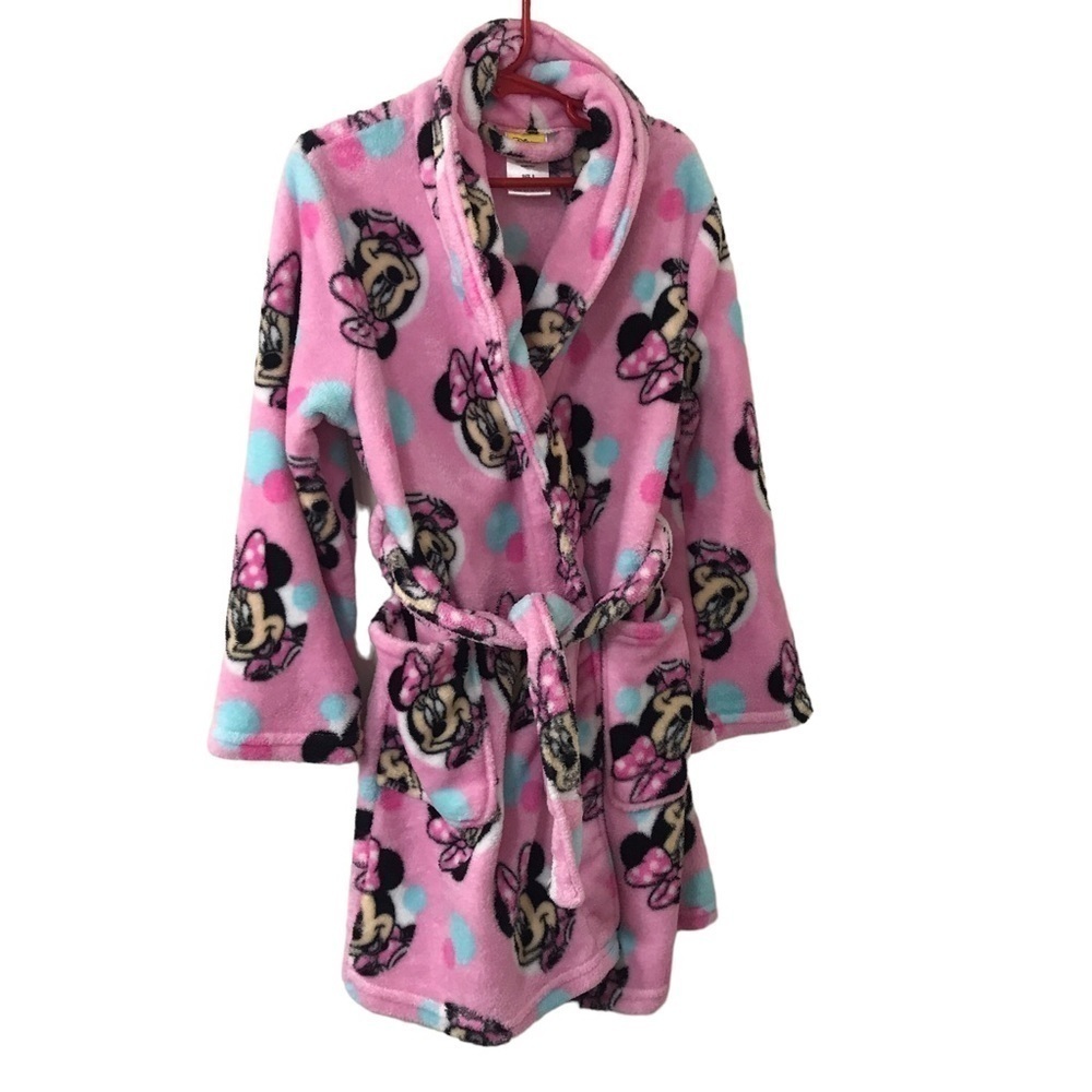 3/$15 Disney kids girls Minnie Mouse pink bathrobe size 8